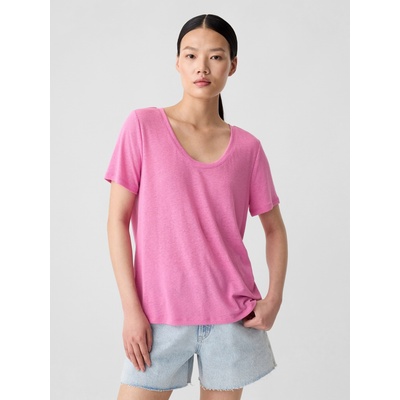 GAP Тениска GAP от лен GAP | Rozov | ЖЕНИ | XS