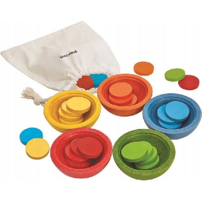 Plan Toys Triedite a počítajte farebné žetóny