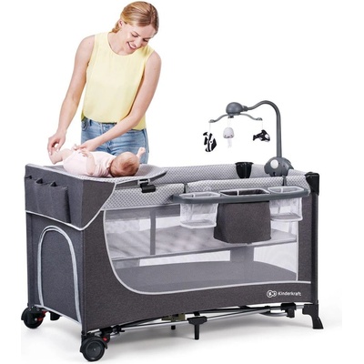 KinderKraft LEODY FULL 2022 сгъваемa кошара с аксесоари (5902533917952)