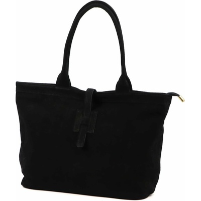 Luka dámska veľká shopper kabelka z čierneho semišu A4 25-007