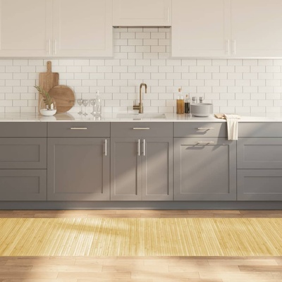 vidaXL Килим, правоъгълен, светъл натурален, 80x300 см, бамбук (376783)
