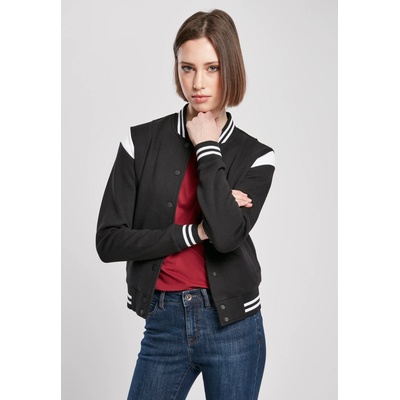 Urban Classics Дамско яке в черно и бяло от Urban Classics Ladies Organic Inset College SweatUB-TB3776-00826 - Черен, размер XS