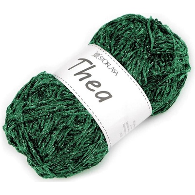 Pletací příze žinylková s lurexem Thea 100 g Varianta: 4 zelená stříbrná, Balení: 1 ks 58808/150566/271715