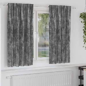 Pure Line Home Кадифени завеси в цвят тъмносив с комбиниран перделък, 2 бр. , 140 x 175 см