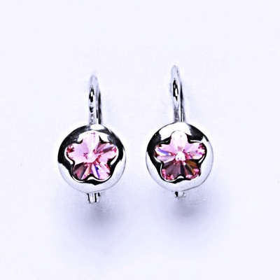 Čištín na patent s krystaly Swarovski kytička Light rose NK 1300