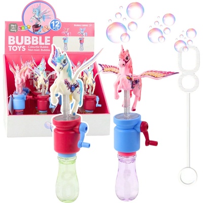 Baňky mýdlové Jednorožec s pohyblivými křídly 23 cm