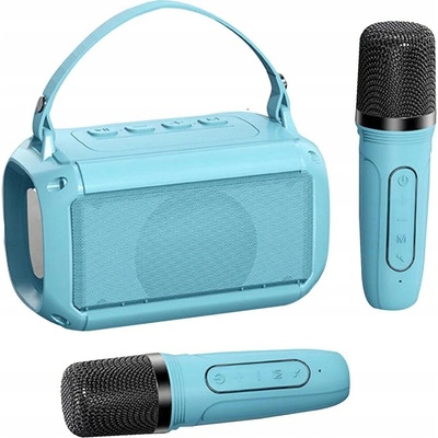 Reproduktor s MIKROFÓNMI 3V1 KARAOKE BLUETOOTH s LED OSVETLENÍM PRE DETI