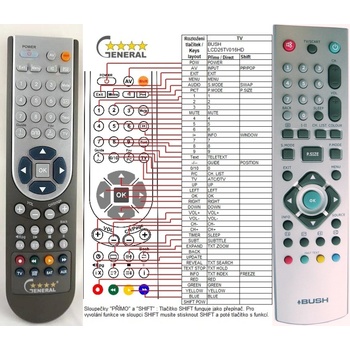 GENERAL BUSH 845D43BF3XBBUH, 845D43JL3XBBH - съвместимо дистанционно управление на марката General (845D43BF3XBBUH, 845D43JL3XBBH)