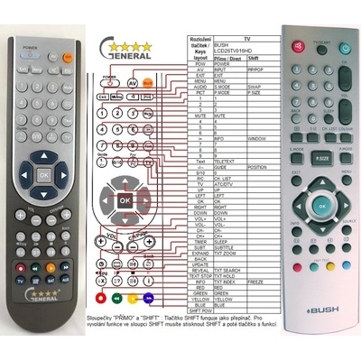 GENERAL BUSH 845D43BF3XBBUH, 845D43JL3XBBH - съвместимо дистанционно управление на марката General (845D43BF3XBBUH, 845D43JL3XBBH)