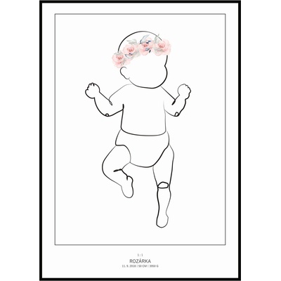 Jen tak z lásky Plakát Miminko v životní velikosti 50 x 70 cm Barva pozadí: Bílá, Varianta: Na zádech – levá strana