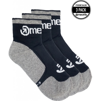 Meatfly ponožky Logo Middle A Grey 3 pack