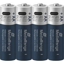 MediaRange USB-C Li- ION Mignon 1400mAh 4ks MRBAT161