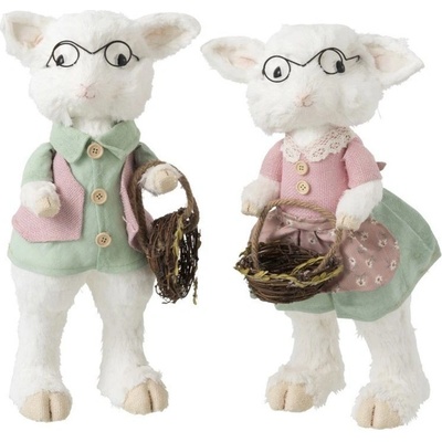 J-Line by Jolipa Dekorácie ovčej chlapec a dievča Sheep 25 * 22 * 46cm