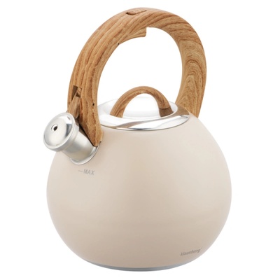 Klausberg Свирещ чайник Klausberg KB 7956, 3l, Термоизолирана дръжка, Многослойно дъно, Индукция, Бежов (9999KB7956)