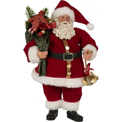 Clayre & Eef Červená vánoční dekorace taťka Santa Claus s dárky a zvonkem - 17*10*27 cm – Hledejceny.cz