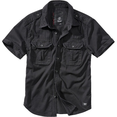Brandit Vintage pánska košeľa s krátkym rukávom 1/2 čierna