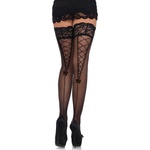 Leg Avenue Sheer Stay Up with a Lace Top 9098 Black