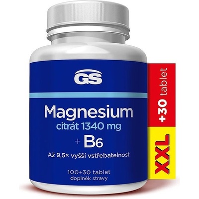 GS Magnesium citrát 1340 mg+B6 100+30 tablet