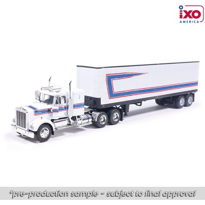 Kenworth W900 1976 s návěsem Bílá/Modrá IXO 1:64