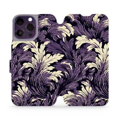 Flipové pouzdro Mobiwear - Apple iPhone 14 Pro Max - VA46S Fialové rostliny (Knížkové flip pouzdro, obal, kryt na mobil Apple iPhone 14 Pro Max - VA46S Fialové rostliny, materiál Umělá kůže + TPU - oc