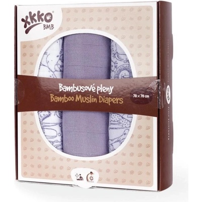 XKKO Kikko Bambusové BMB 70x70 Safari Lavender Aura MIX 3 ks