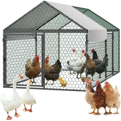 E-CrossStu Kovový kurník VEVO24 pro 6-8 kuřat 1 x 3 x 1 m – Zbozi.Blesk.cz