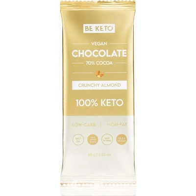 BeKeto Ketogénna Horká čokoláda s mandľami - 80 g
