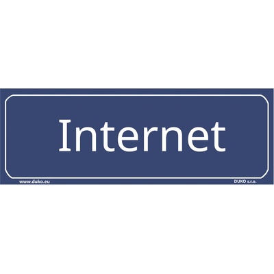 DUKO INTERNET tabulka modrá Formát: 200 x 70 mm, Materiál: plast 0,5 mm, samolepící vinylová fólie