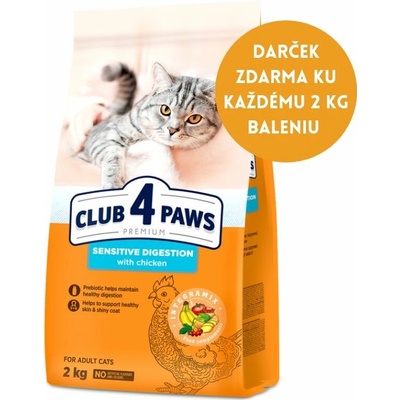 CLUB 4 PAWS Premium pre dospelé mačky s citlivým trávením 2 kg