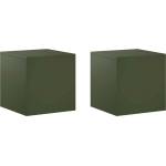 vidaXL Стойка за растения 2 pcs Маслиненозелено 40 x 40 x 40 cm (8012523)