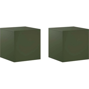 vidaXL Стойка за растения 2 pcs Маслиненозелено 40 x 40 x 40 cm (8012523)
