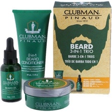 Clubman Sada Kondicionér, Olej, Balzam na bradu 3 pc Beard Pack