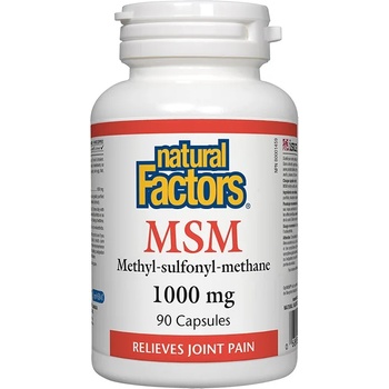 Natural Factors MSM Methyl-sulfonyl-methane, 1000 mg, 90 капсули, Natural Factors (2652 NF)