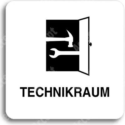 ACCEPT Piktogram technikraum - bílá tabulka - černý tisk bez rámečku