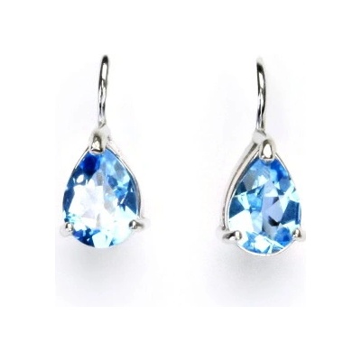 Čištín Zlaté náušnice, bílé i žluté zlato,přírodní topaz swiss - NK 1361