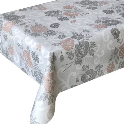 Impol Trade Obrus PVC 3581287 návin ornamenty s kvetmi hnedo-sivý 20 mx140cm