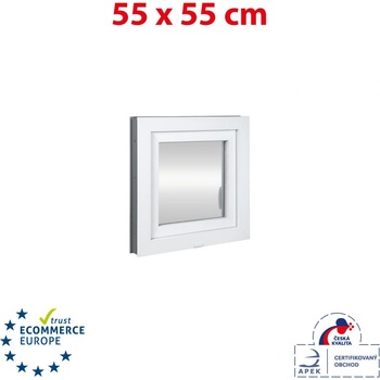 OKNA-HNED.SK Plastové okno 55 x 55 cm (550 x 550 mm) biele otváravé aj sklopné pravé