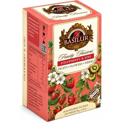 Basilur Without Hibiscus Strawberry & Kiwi 20 x 1,8 g