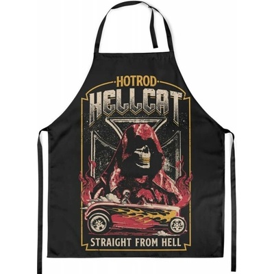 Hotrod Hellcat Kuchyňská zástěra Straight From Hell