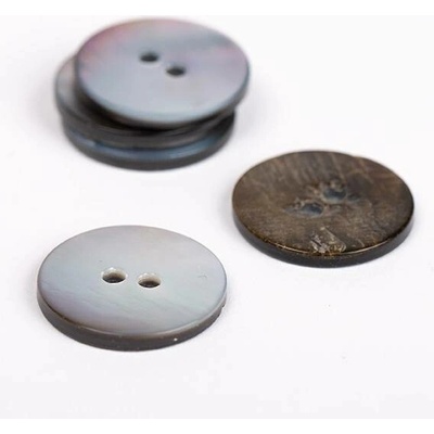 Kulatý knoflík Drops Ø 20 mm perleťový stříbřitý
