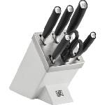 ZWILLING Самонаточващо се блокче с 5 ножа и ножица All Star бял блок сребърно (33780-600-0)