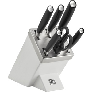 ZWILLING Самонаточващо се блокче с 5 ножа и ножица All Star бял блок сребърно (33780-600-0)