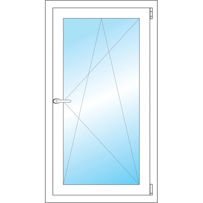 OKNA HNED Plastové okno 60x108 cm (600x1080 mm) bílé otevíravé a sklopné pravé