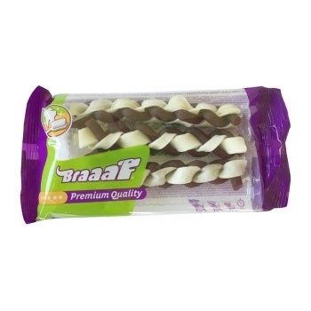 Braaaf Braaf Dog - Лакомство за кучета -двойно усукани плитки, , 60 гр