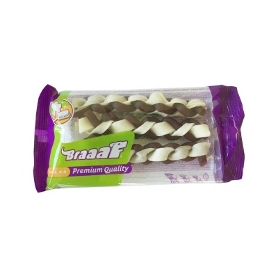 Braaaf Braaf Dog - Лакомство за кучета -двойно усукани плитки, , 60 гр