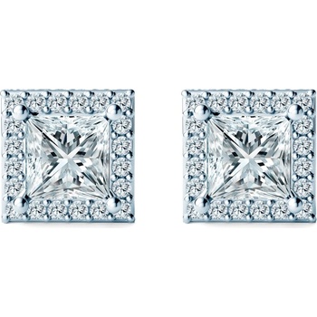 SAVICKI Обеци This is Love: бяло злато, лабораторни диаманти с шлиофвка