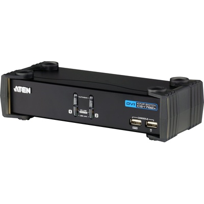 ATEN KVMP превключвател, ATEN CS1762A, 15 порта, USB, DVI, Audio, Черен (ATEN-CS1762A-AT-G)