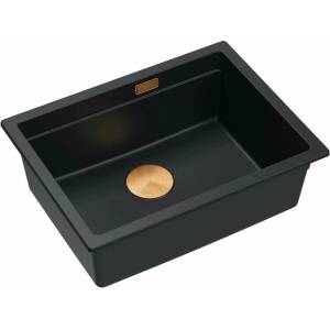 Quadron Мивка за под плот Quadron Logan 100 от композитен материал, въглеродно черно - медна, 56x45 см (HQJ6045U7_PVDC1_U) Мивка за вграждане