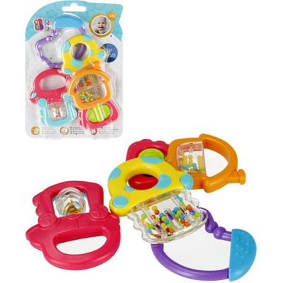 BAM BAM Baby chrastítko veselé set 3ks klipem plast