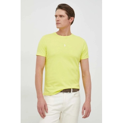 Ralph Lauren Памучна тениска Polo Ralph Lauren в жълто с изчистен дизайн (710839046)